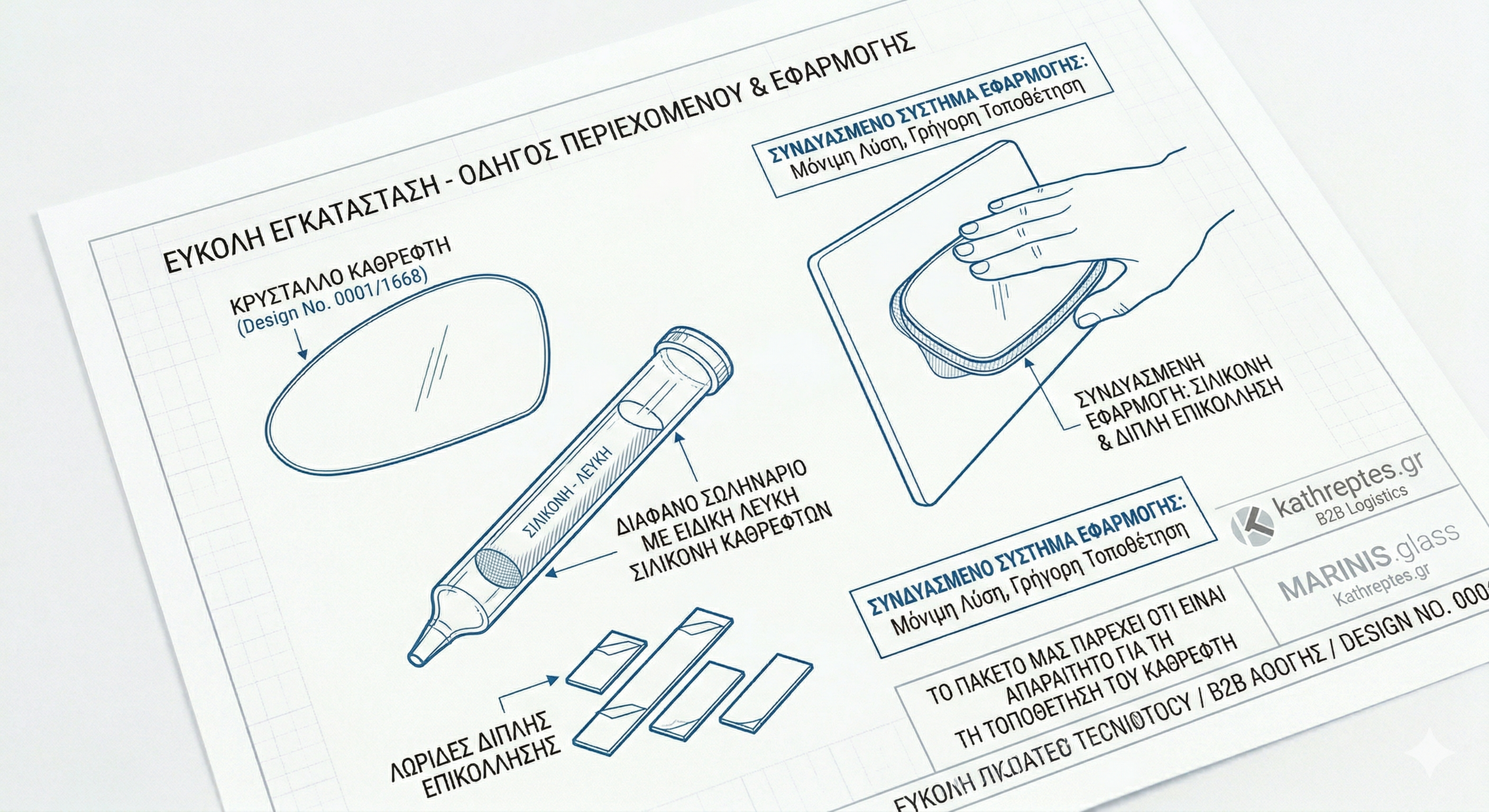 ΕΥΚΟΛΗ ΕΓΚΑΤΑΣΤΑΣΗΤο πακέτο μας παρέχει ο,τι είναι απαραίτητο για τη τοποθέτηση του καθρέφτη